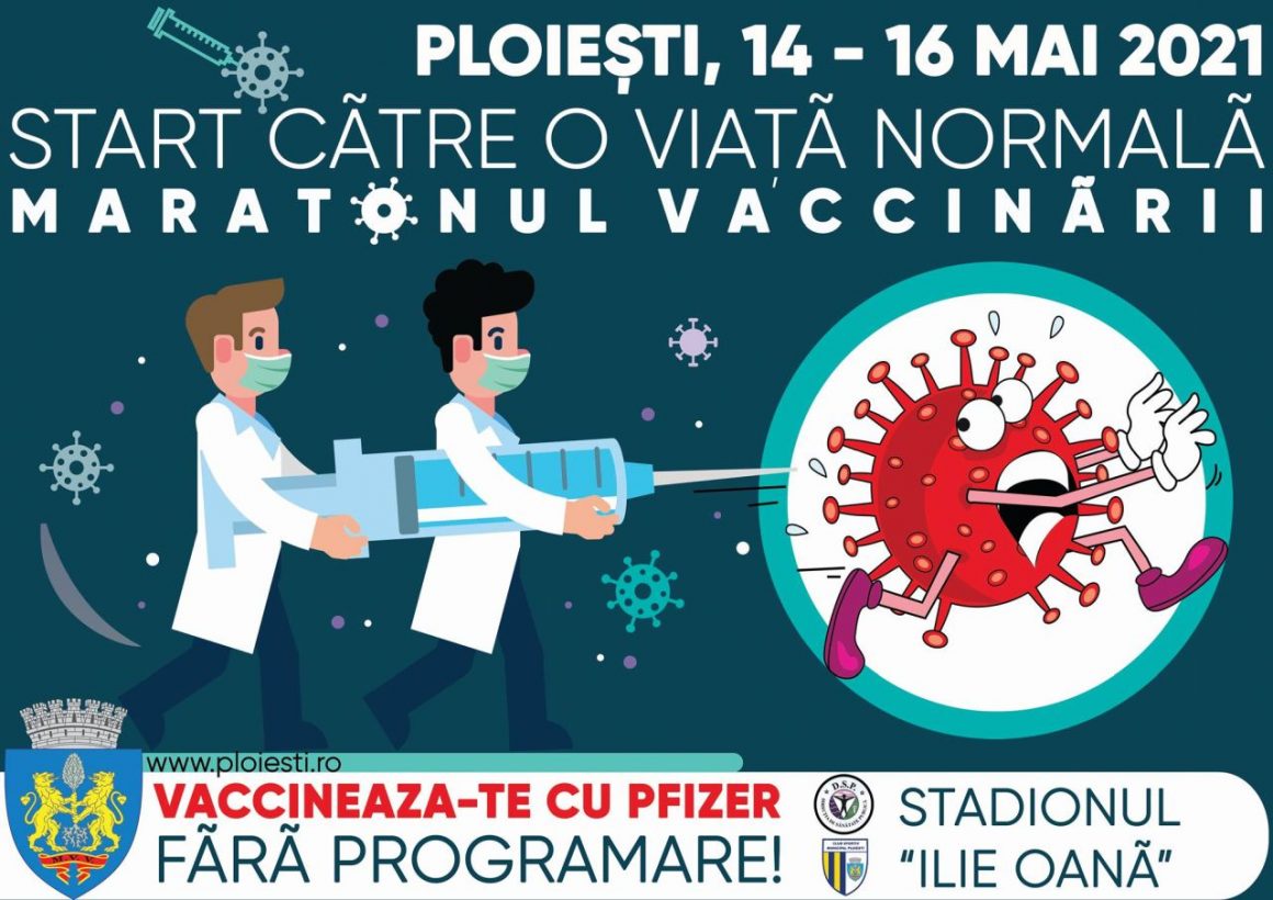 Stadionul „Ilie Oană” găzduieşte, în weekend, „Maratonul Vaccinării”!