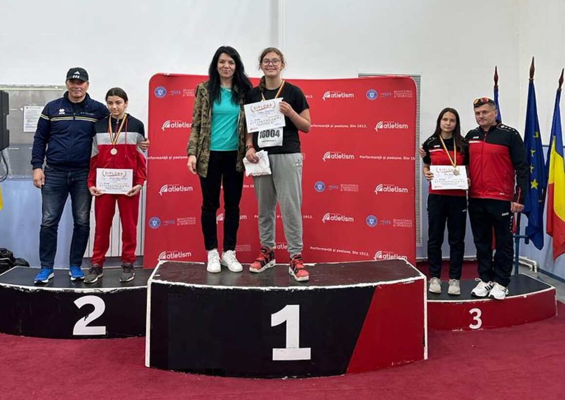 Atletism, categoria „Copii 2”: Daria Popescu, campioană naţională la aruncarea greutăţii!