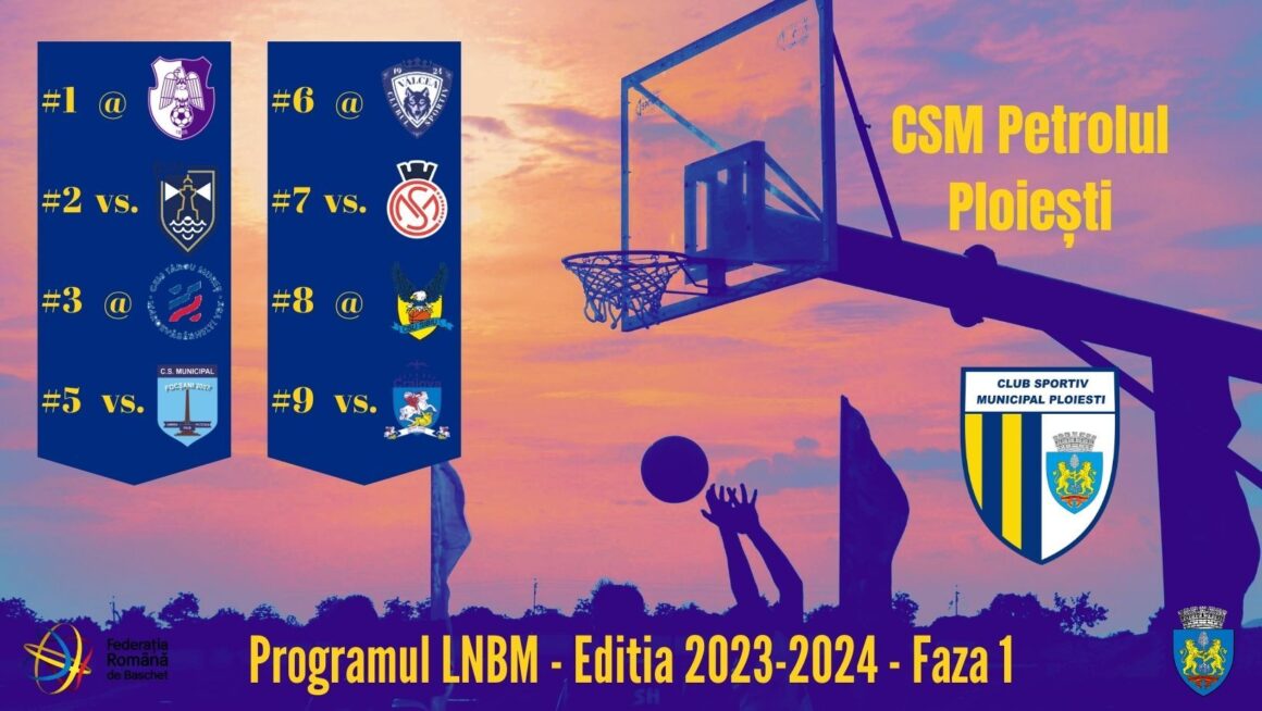 Baschet, Liga Naţională: debut la Piteşti pentru CSM Petrolul Ploieşti în sezonul 2023-2024!