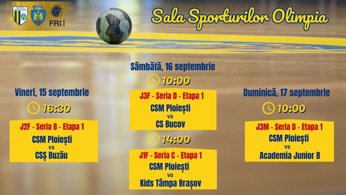 Debut de sezon, în weekend, pentru echipele de handbal juniori ale CSM Ploieşti!