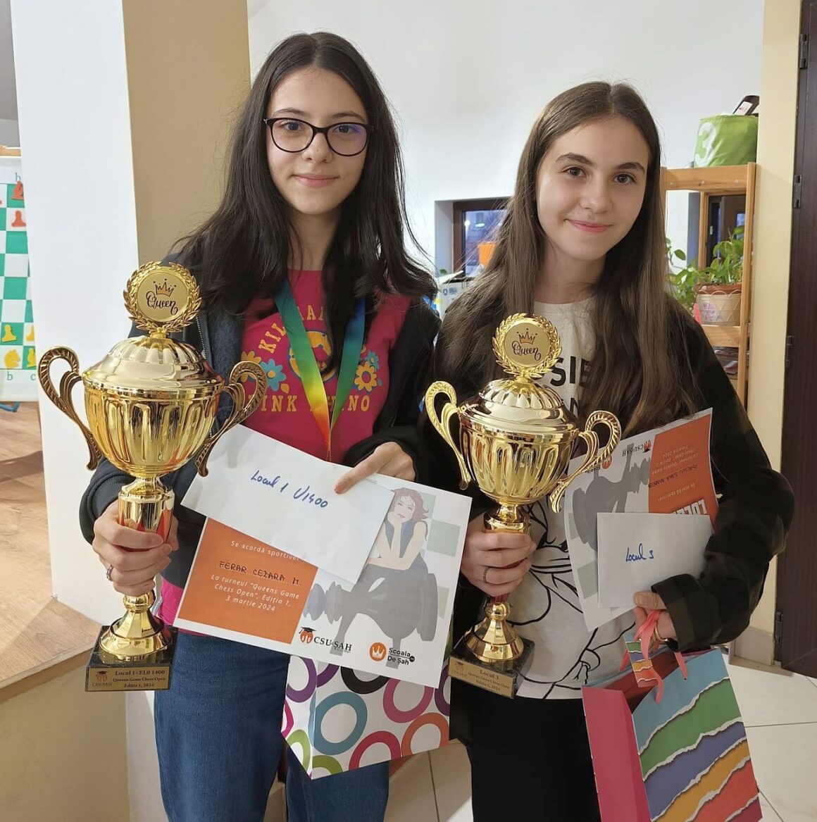 Şah: Cezara Ferar şi Diana Popescu, pe podium la Queens Game Chess Open!