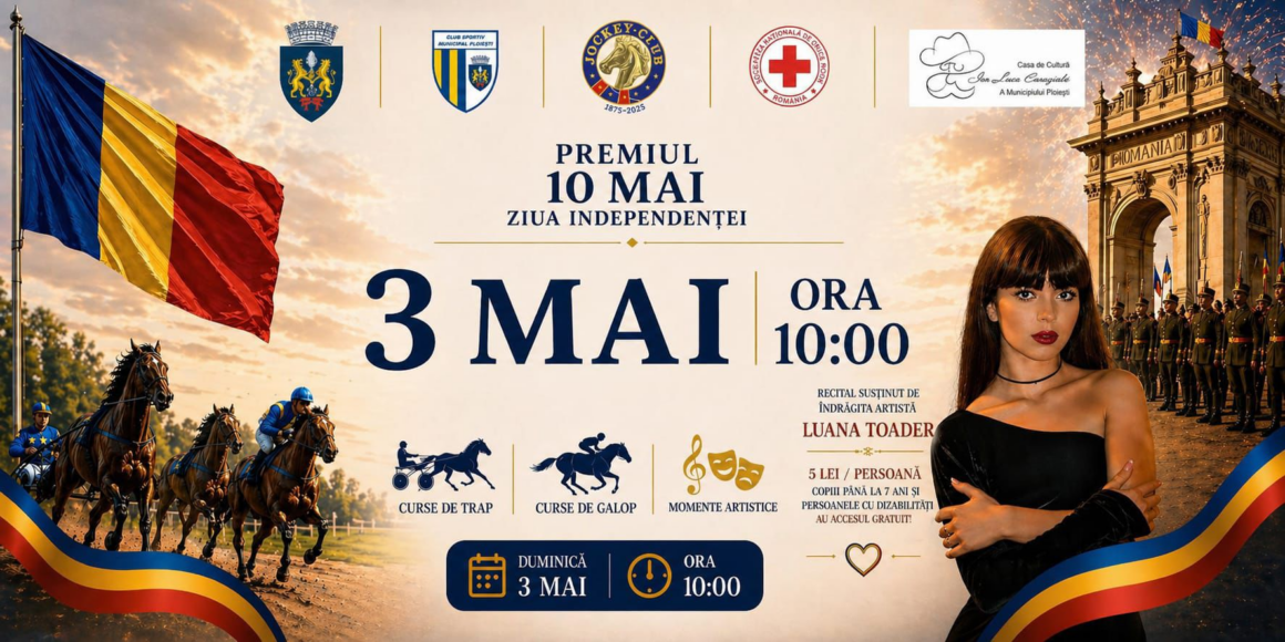 Hipodromul Ploieşti găzduieşte, duminică, Premiul „10 Mai – Ziua Independenţei”!