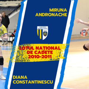 Handbal: Miruna Andronache şi Diana Constantinescu, convocate din nou la lotul naţional de cadete al României! Handbal: Miruna Andronache şi Diana Constantinescu, convocate din nou la lotul naţional de cadete al României!