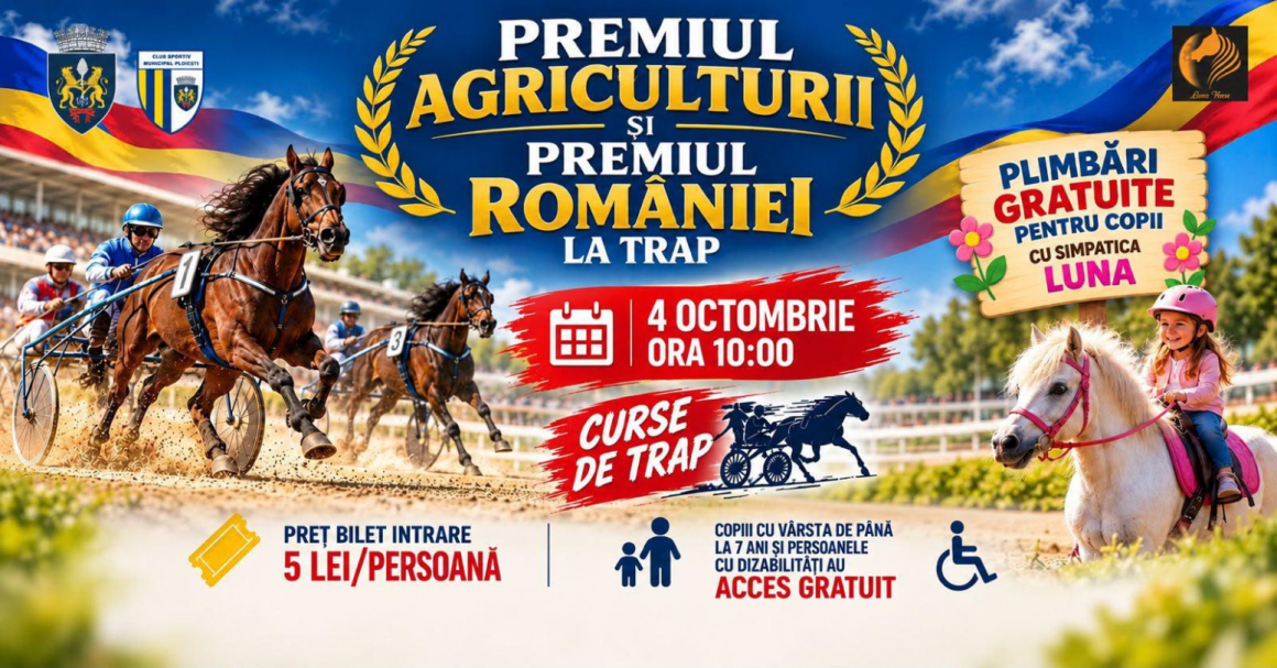 Hipodromul Ploieşti găzduieşte, duminică, Premiul Agriculturii şi Premiul României la Trap! Hipodromul Ploieşti găzduieşte, duminică, Premiul Agriculturii şi Premiul României la Trap!